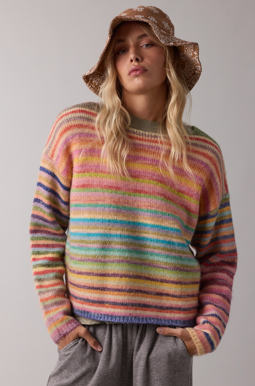 Rainbow Knit Sweater
