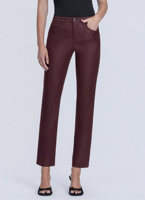 Wine Slim Straight Jeans