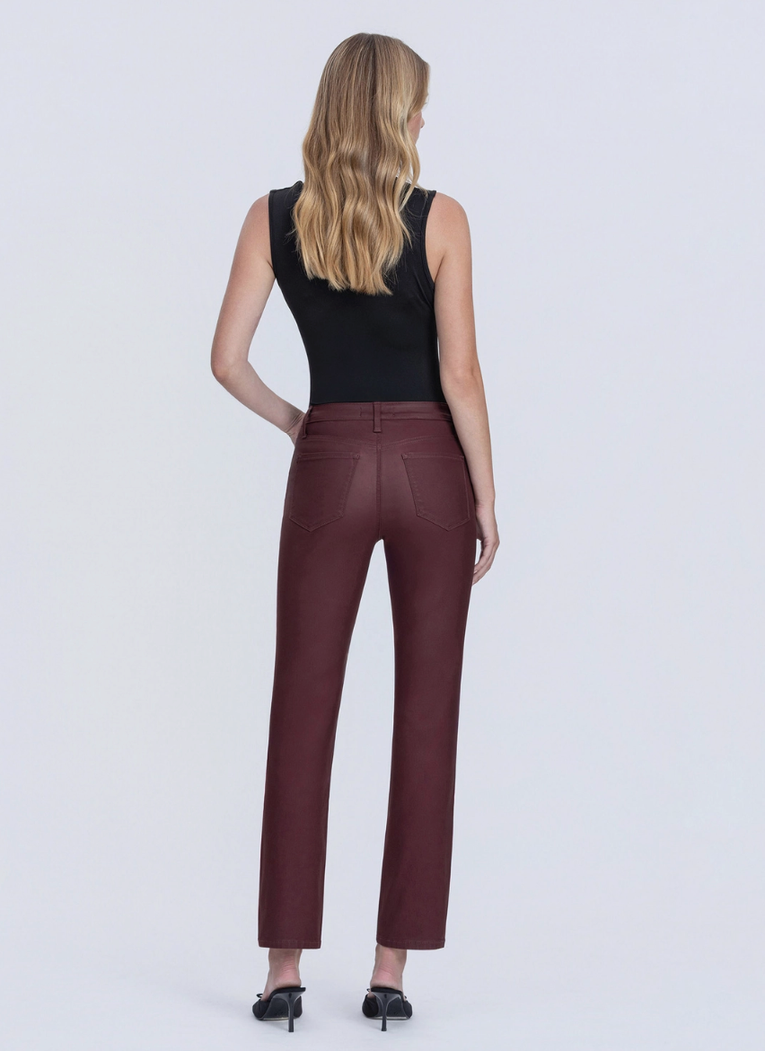 Wine Slim Straight Jeans