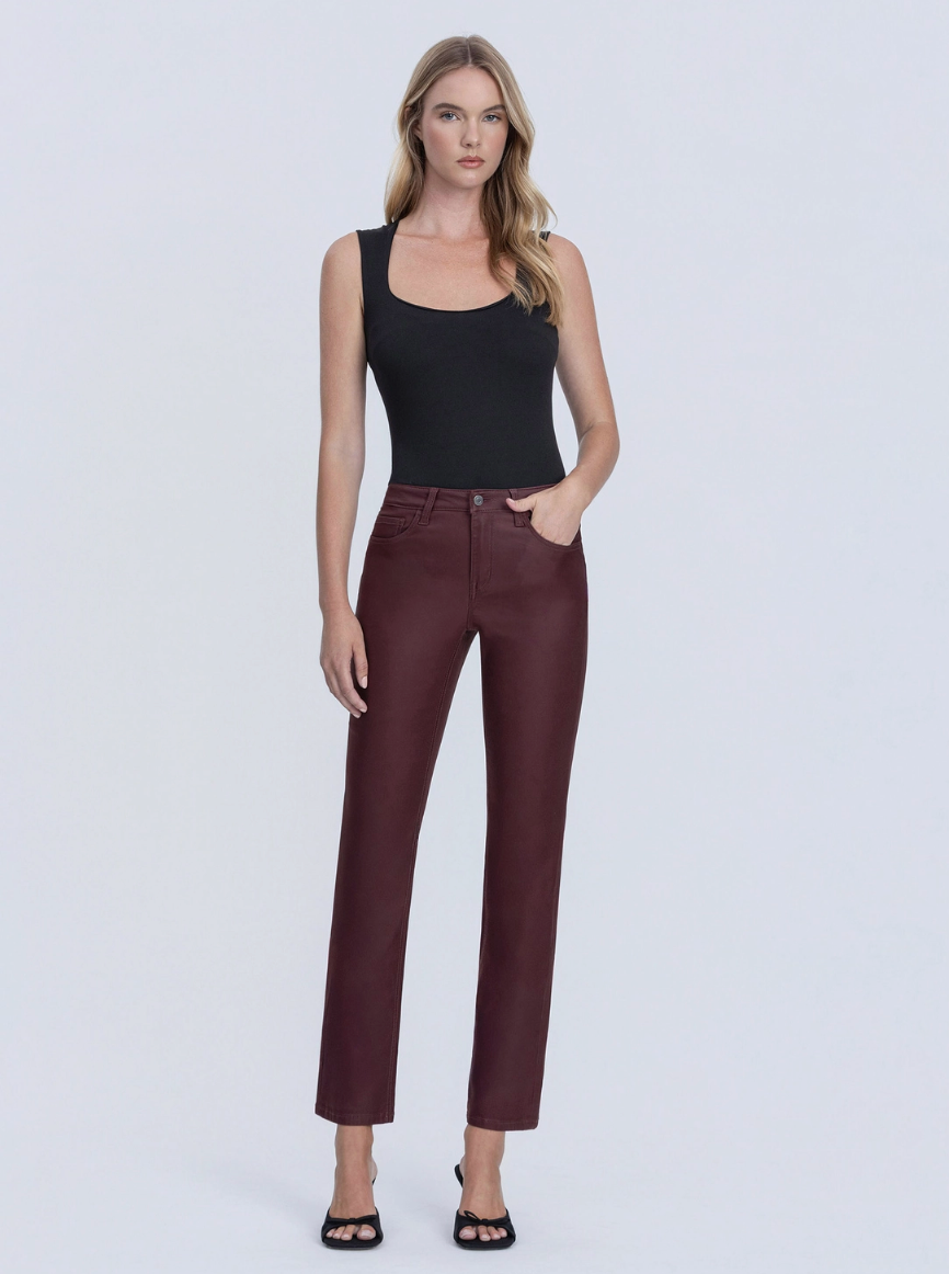 Wine Slim Straight Jeans