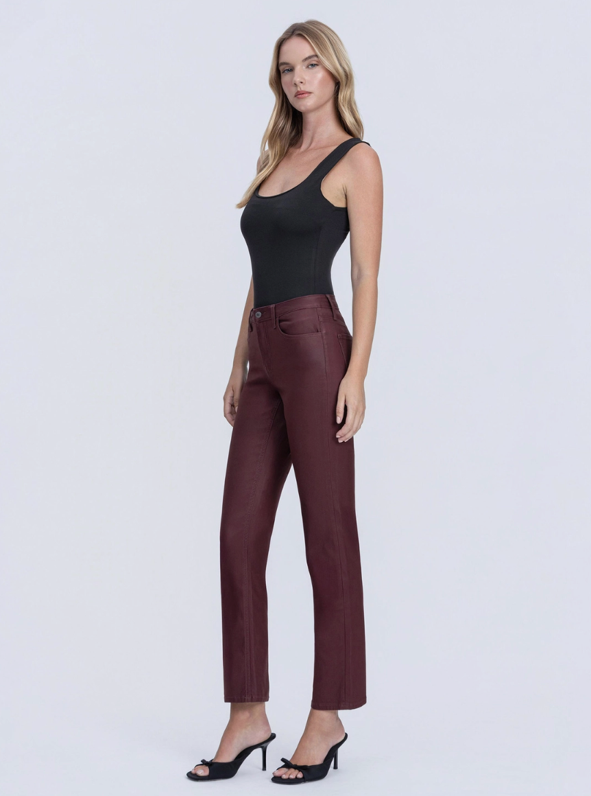Wine Slim Straight Jeans