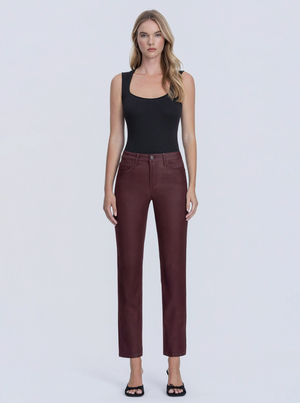Wine Slim Straight Jeans