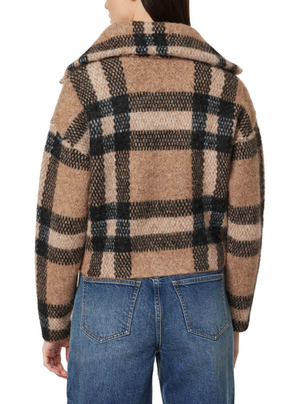 Plaid Zip Front Cardigan