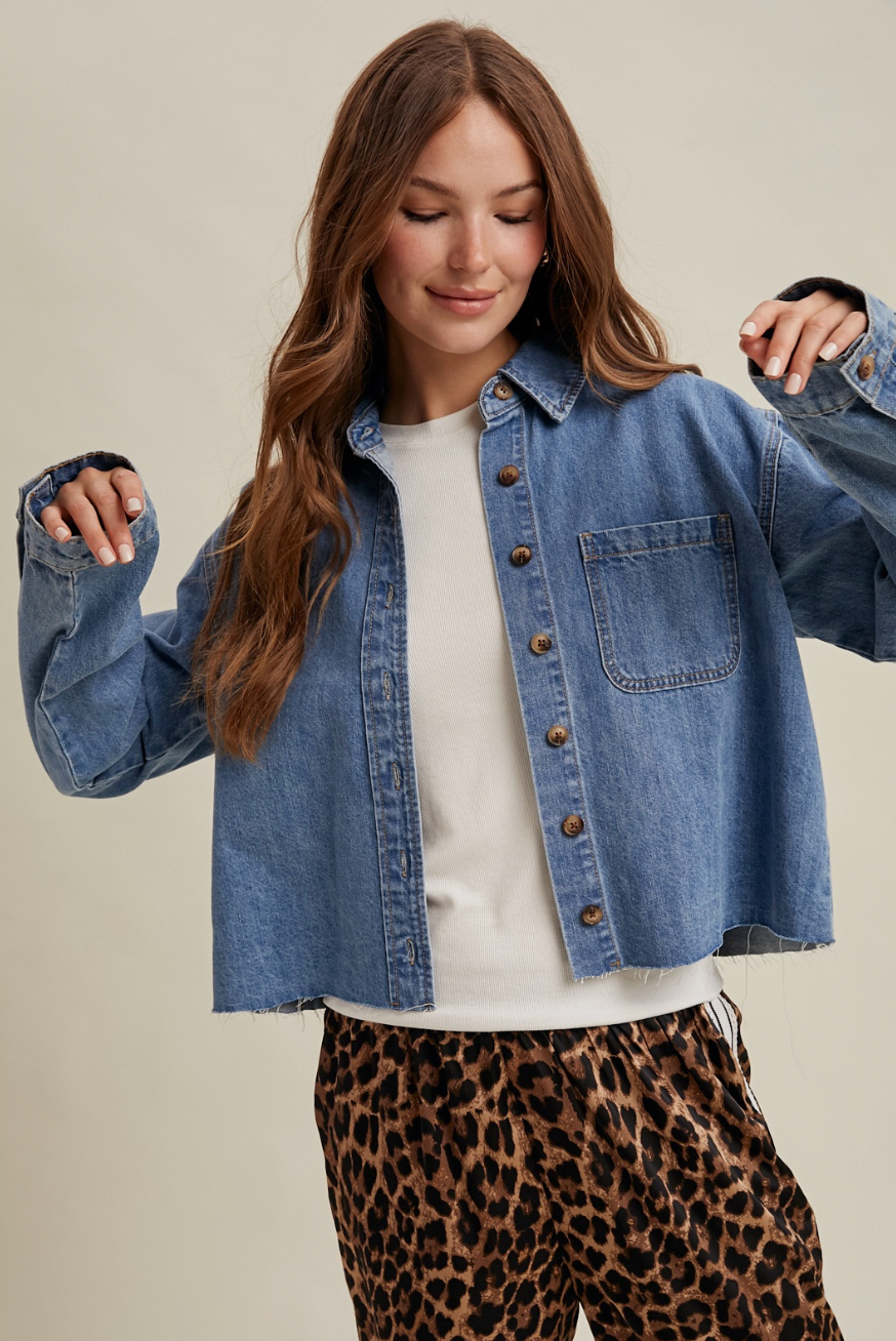 Raw Edge Denim Shirt