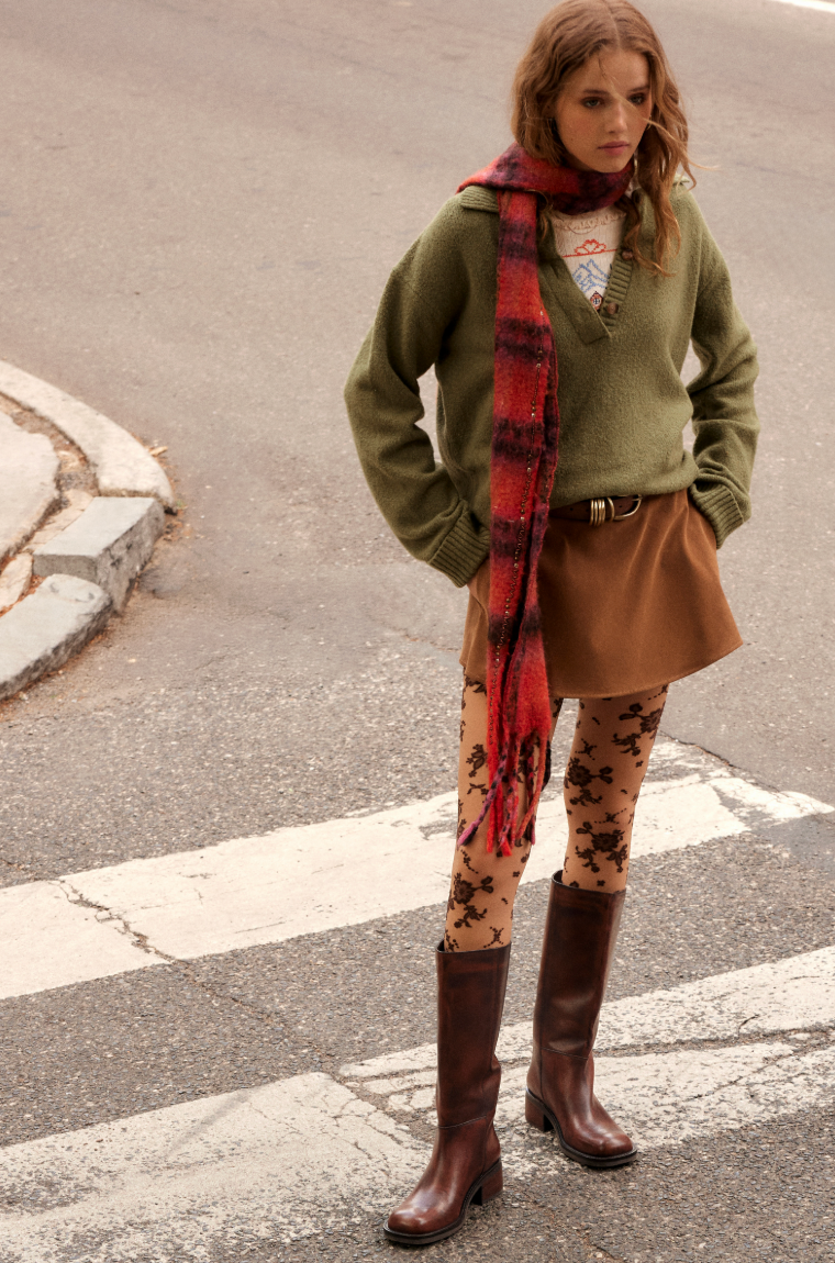 Highland Plaid Skinny Scarf