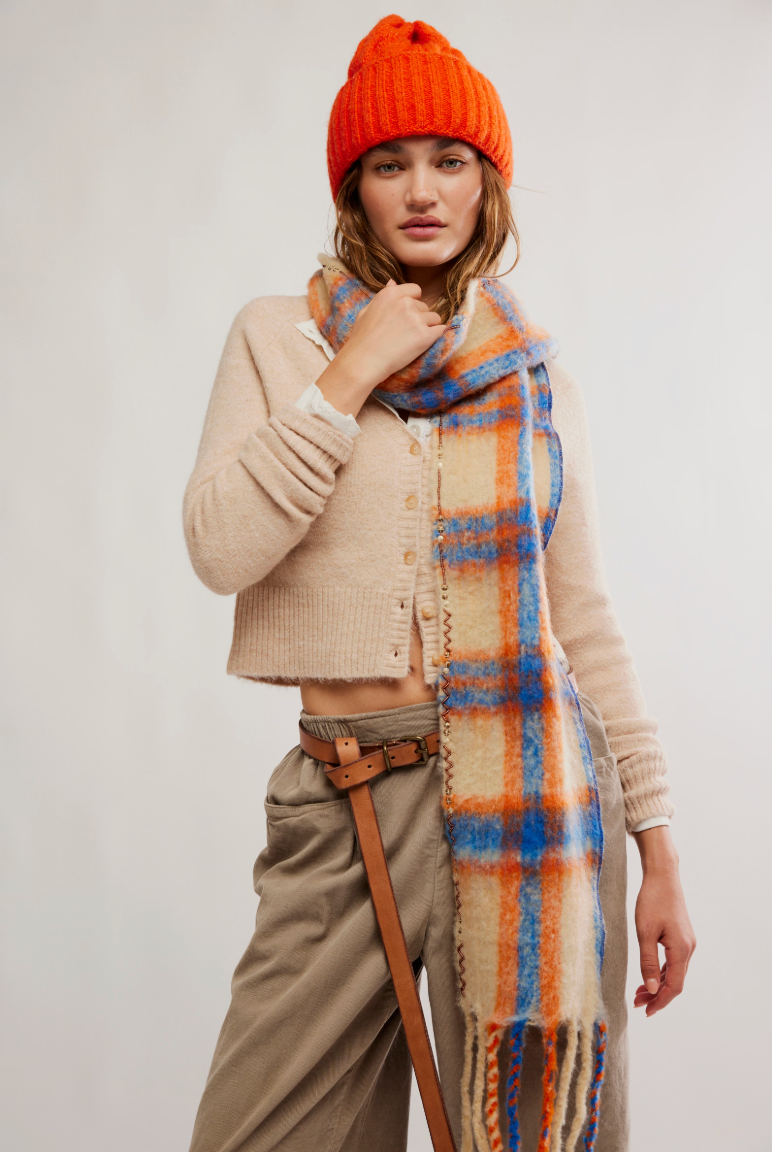 Highland Plaid Skinny Scarf