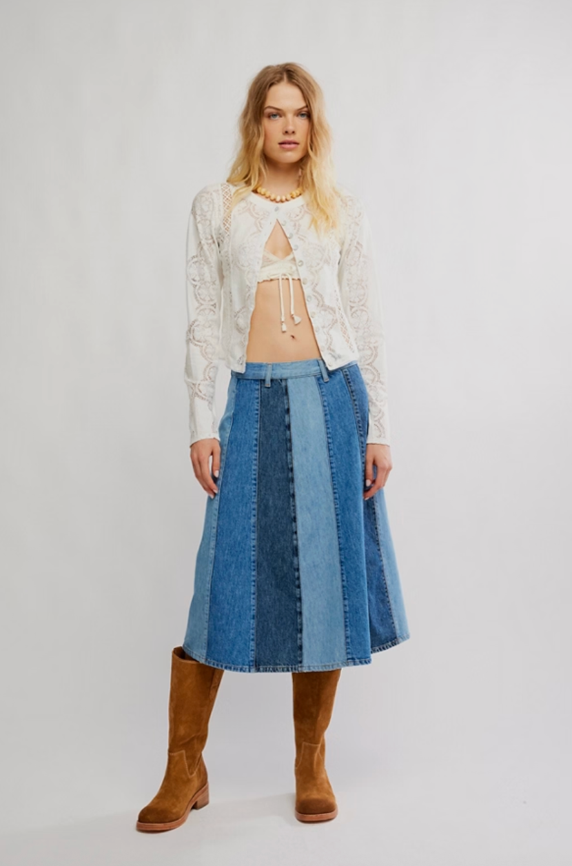 Sunbeam Denim Midi Skirt