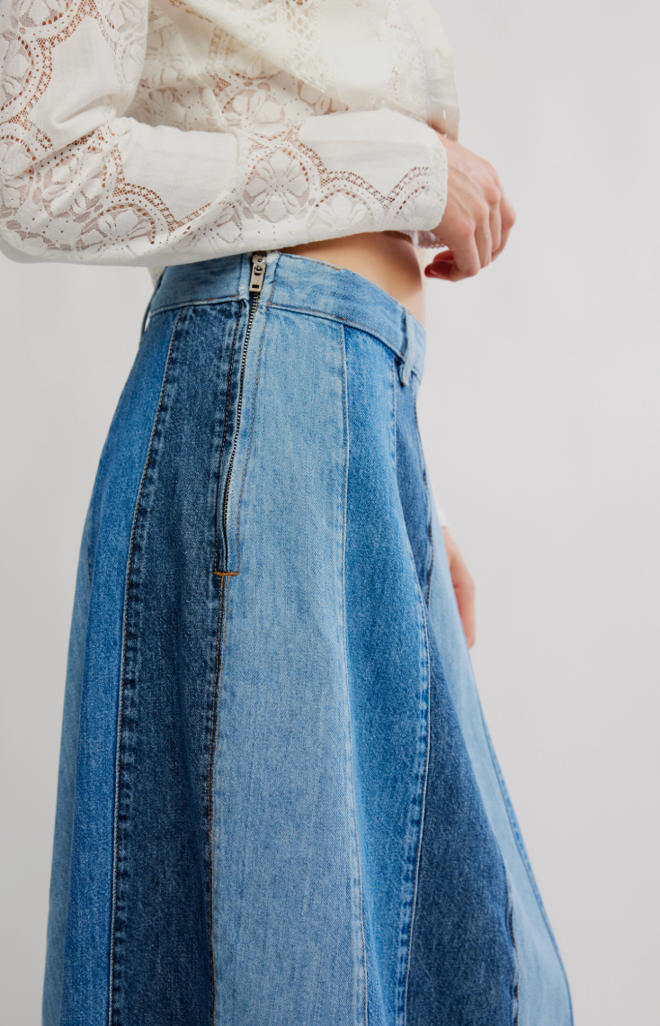 Sunbeam Denim Midi Skirt