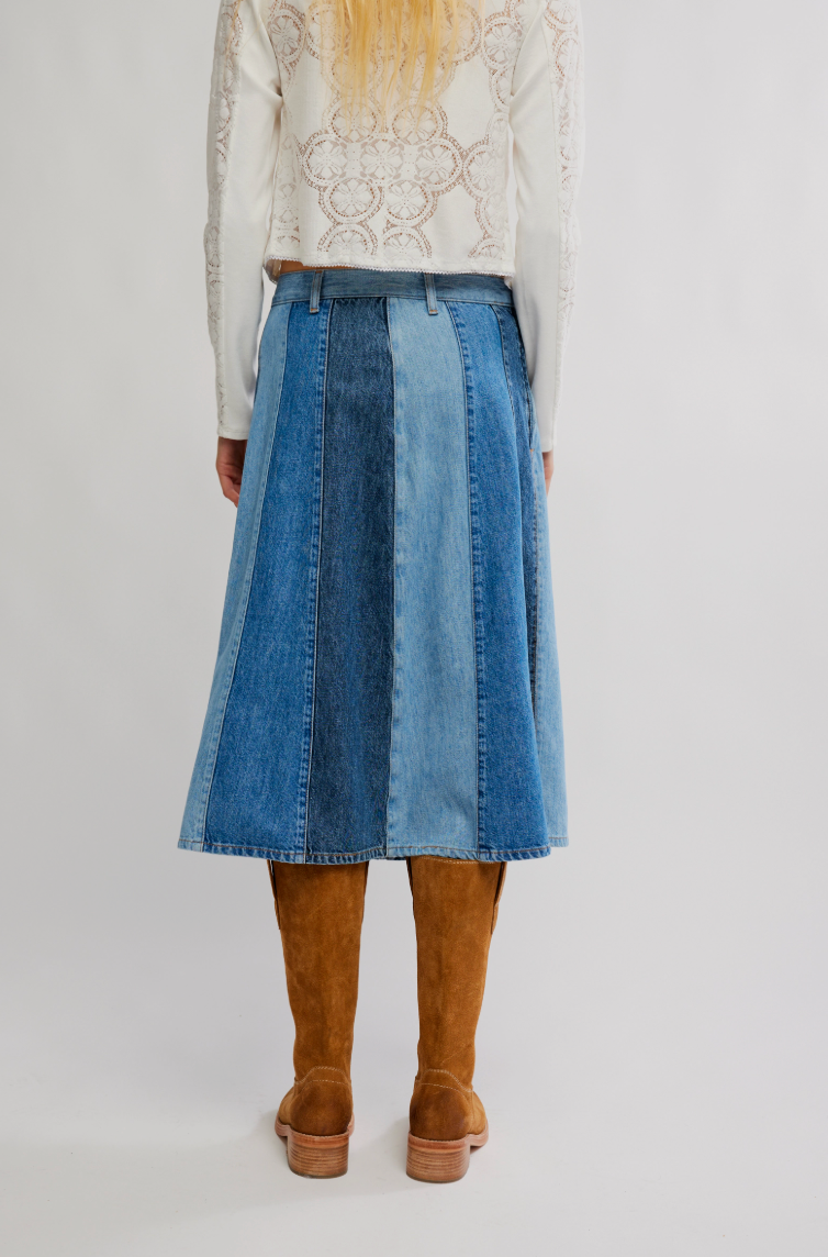 Sunbeam Denim Midi Skirt