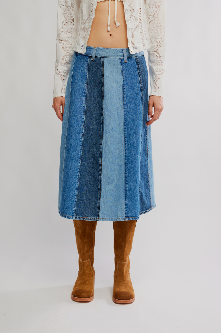Sunbeam Denim Midi Skirt
