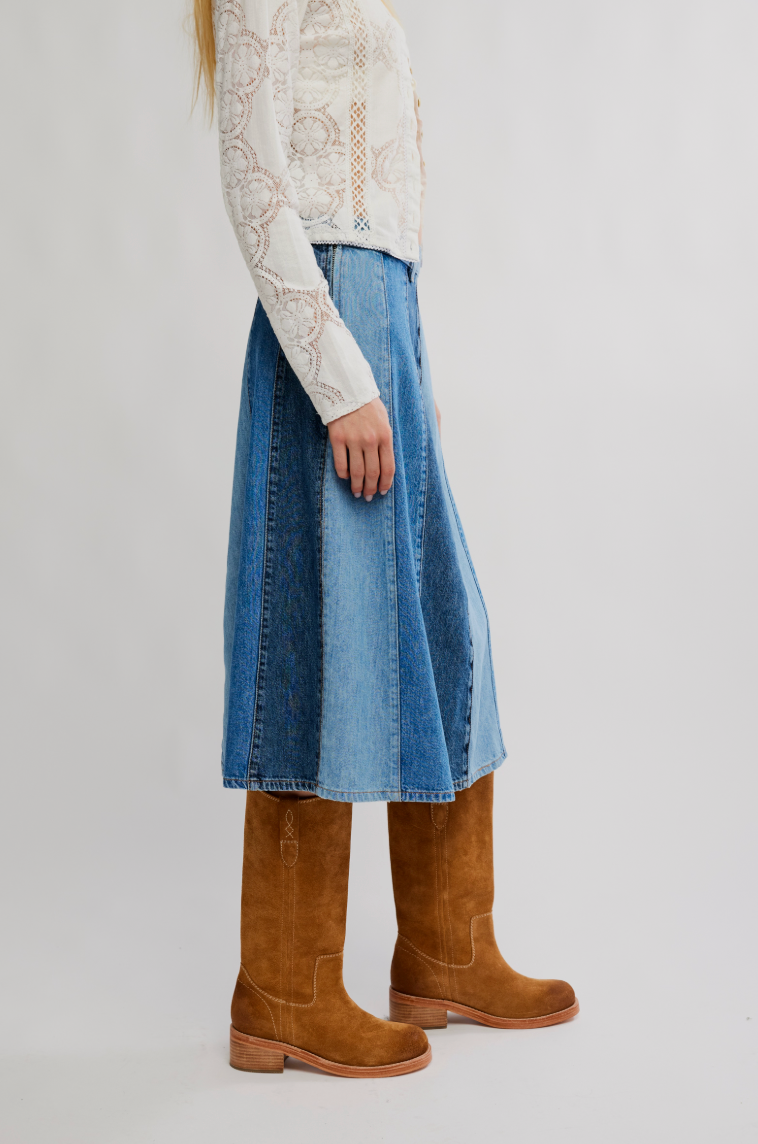 Sunbeam Denim Midi Skirt