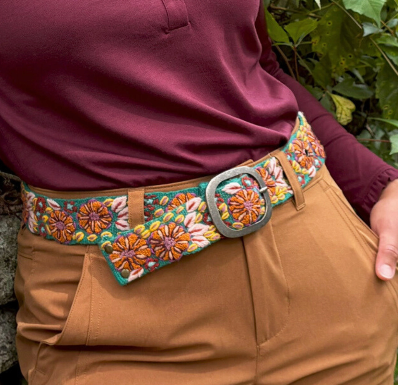 Embroidered Wool Belt
