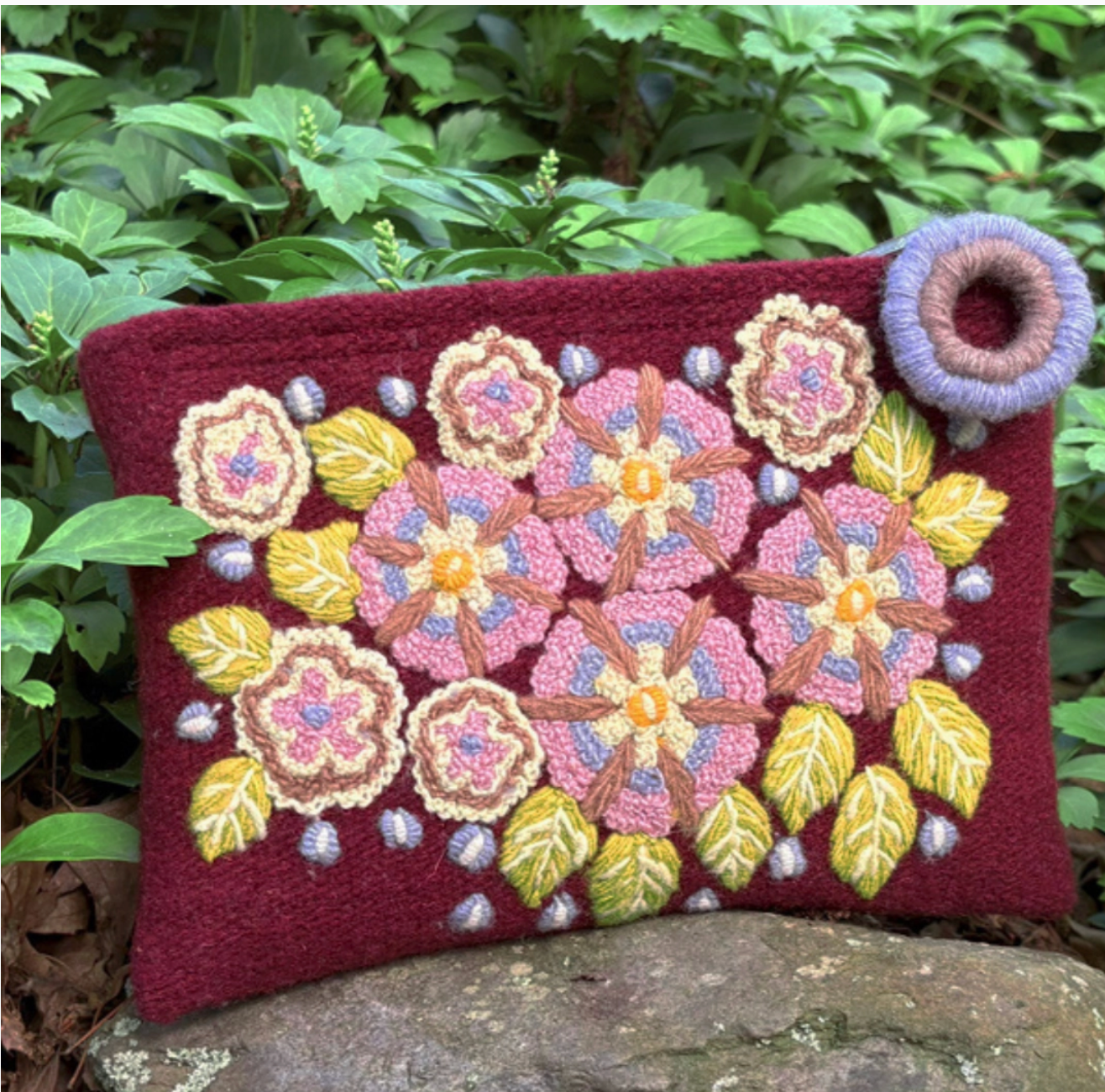 Embroidered Wool Pouch