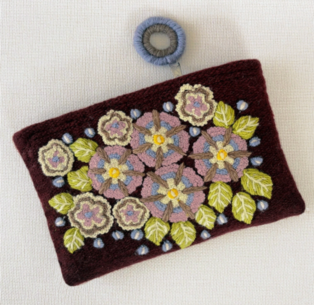 Embroidered Wool Pouch