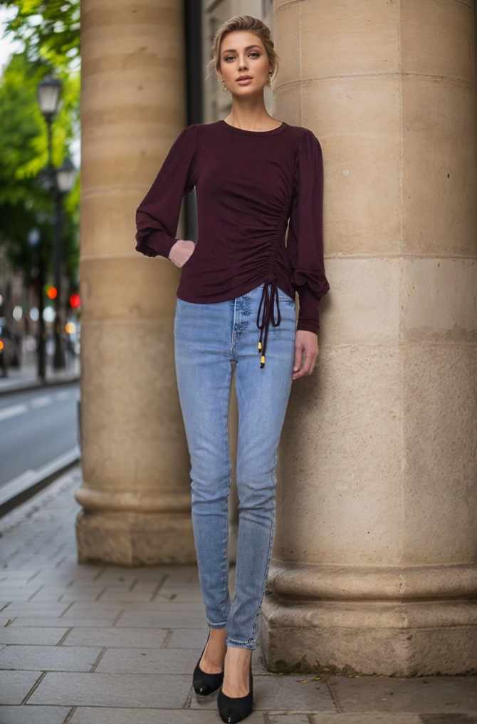 Side Draw String Top