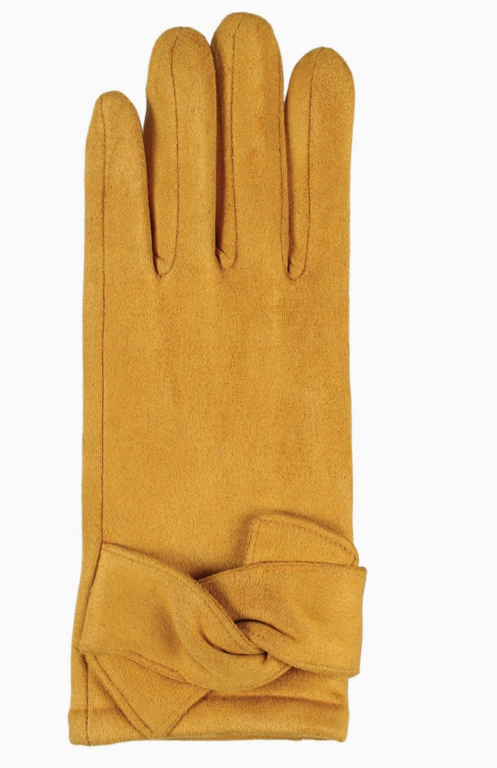 Knotted Faux Suede Gloves