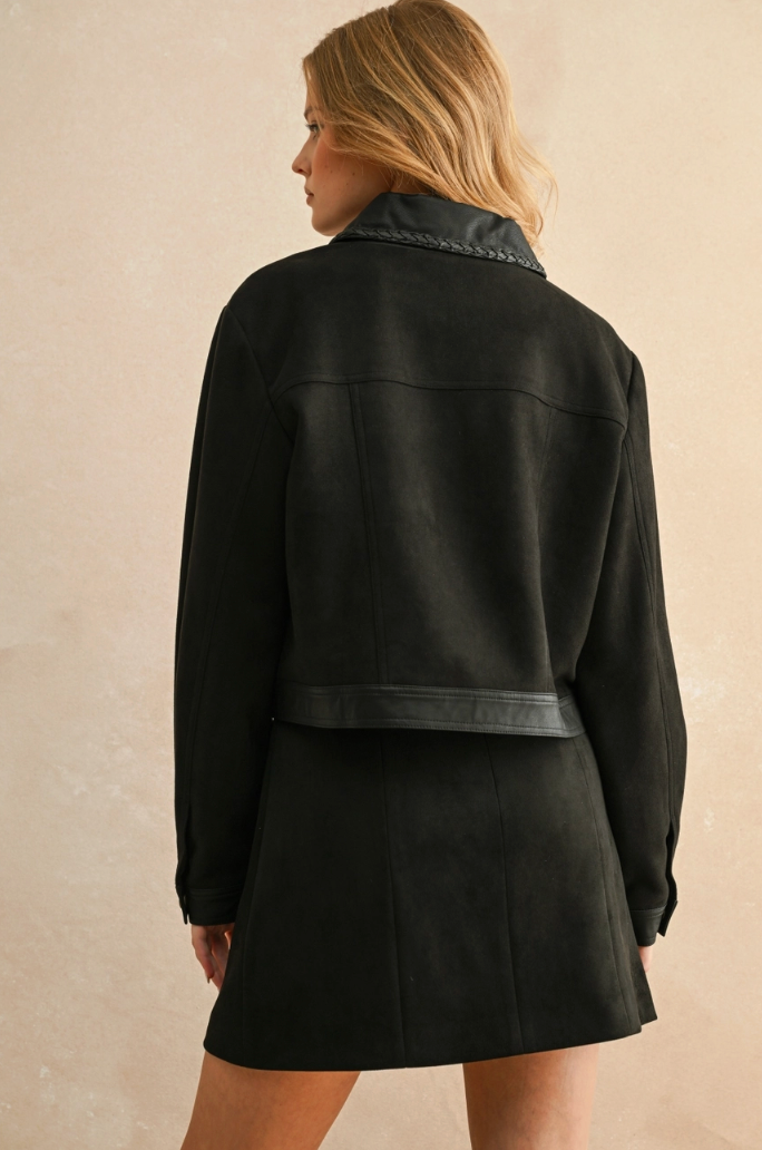 Contrasted Button Front Jacket