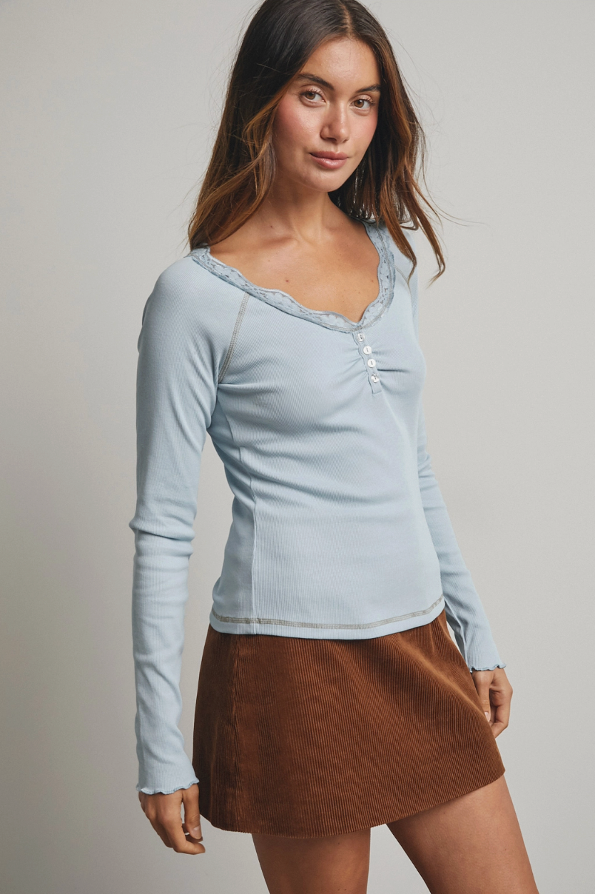 Scallop Lace Trim Top