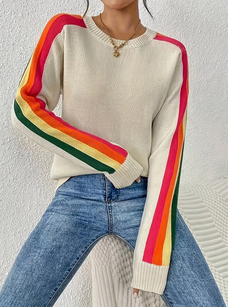 Retro Vibe Rainbow Sweater