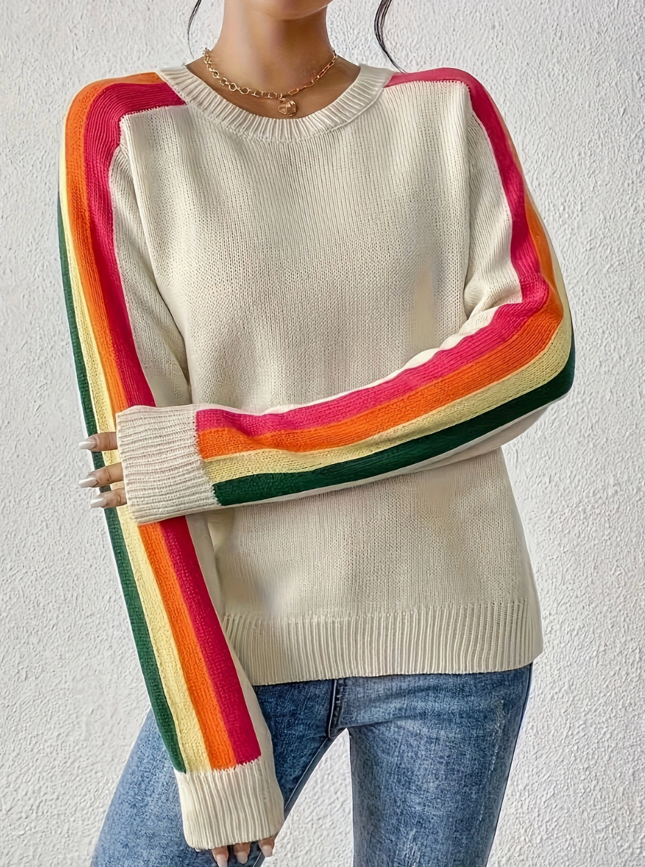 Retro Vibe Rainbow Sweater