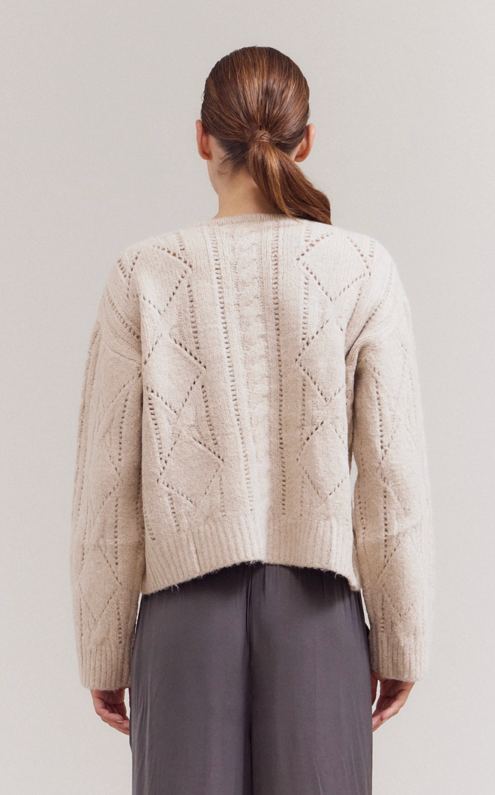 V Neck Cable Sweater