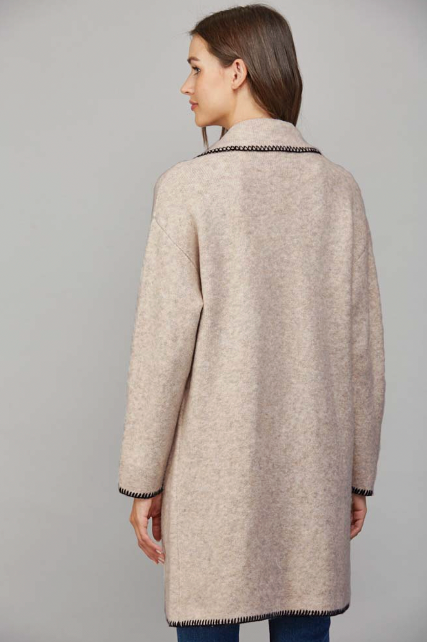 Whipstitch Notched Collar Jacket