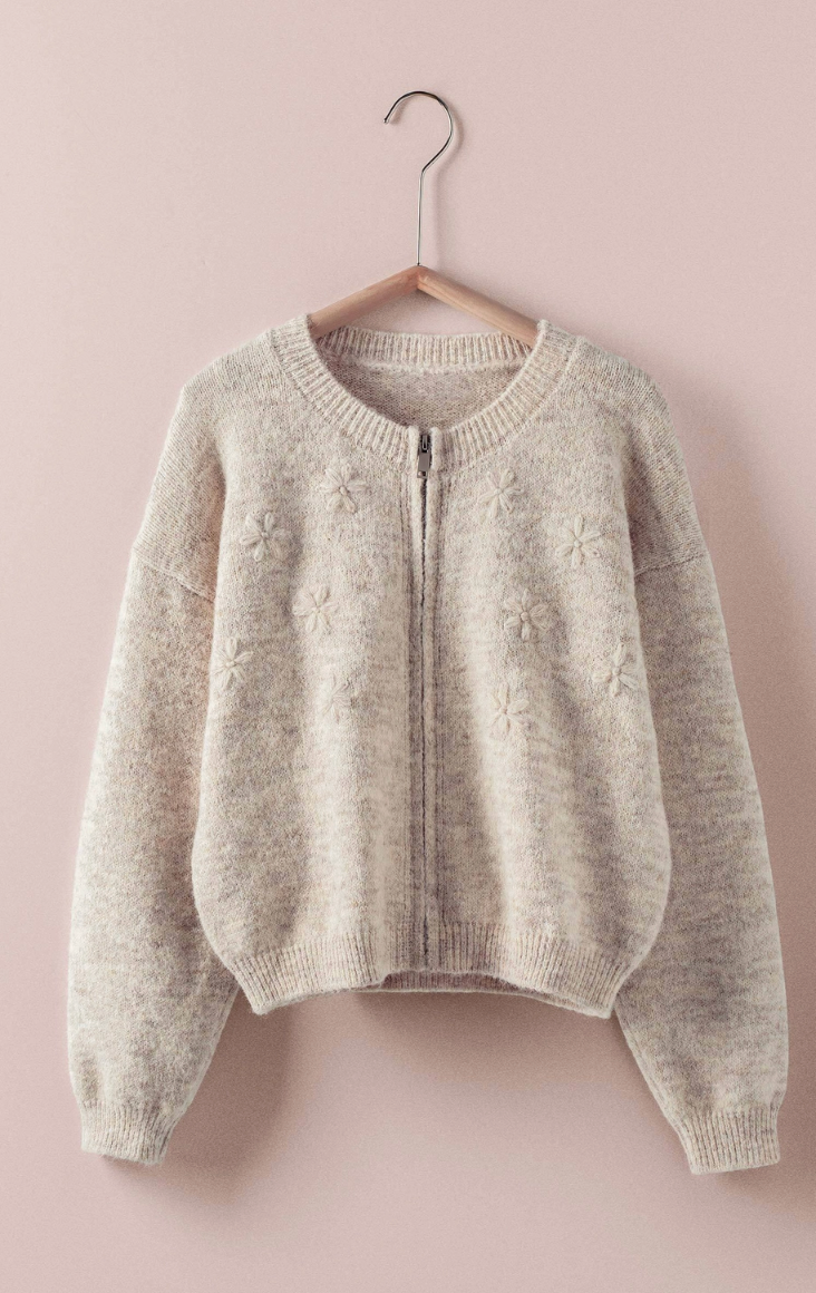 Embroidered Knit Cardigan