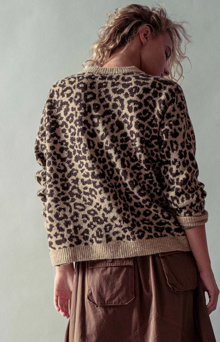 Leopard Print Jacquard Cardigan