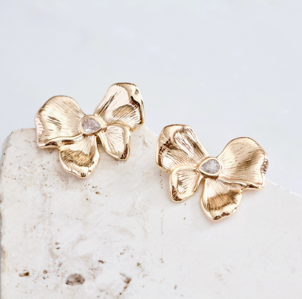 Cz Bow Statement Earrings