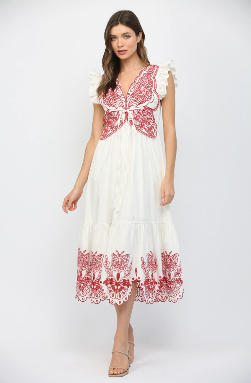 cut out embroidery dress Lace Cut Out Mini Embroidered Dress Beyazura.com