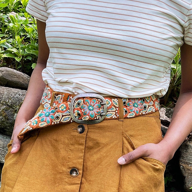 Embroidered Wool Belt