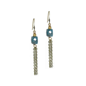 Blue Apatite Tassel Earrings