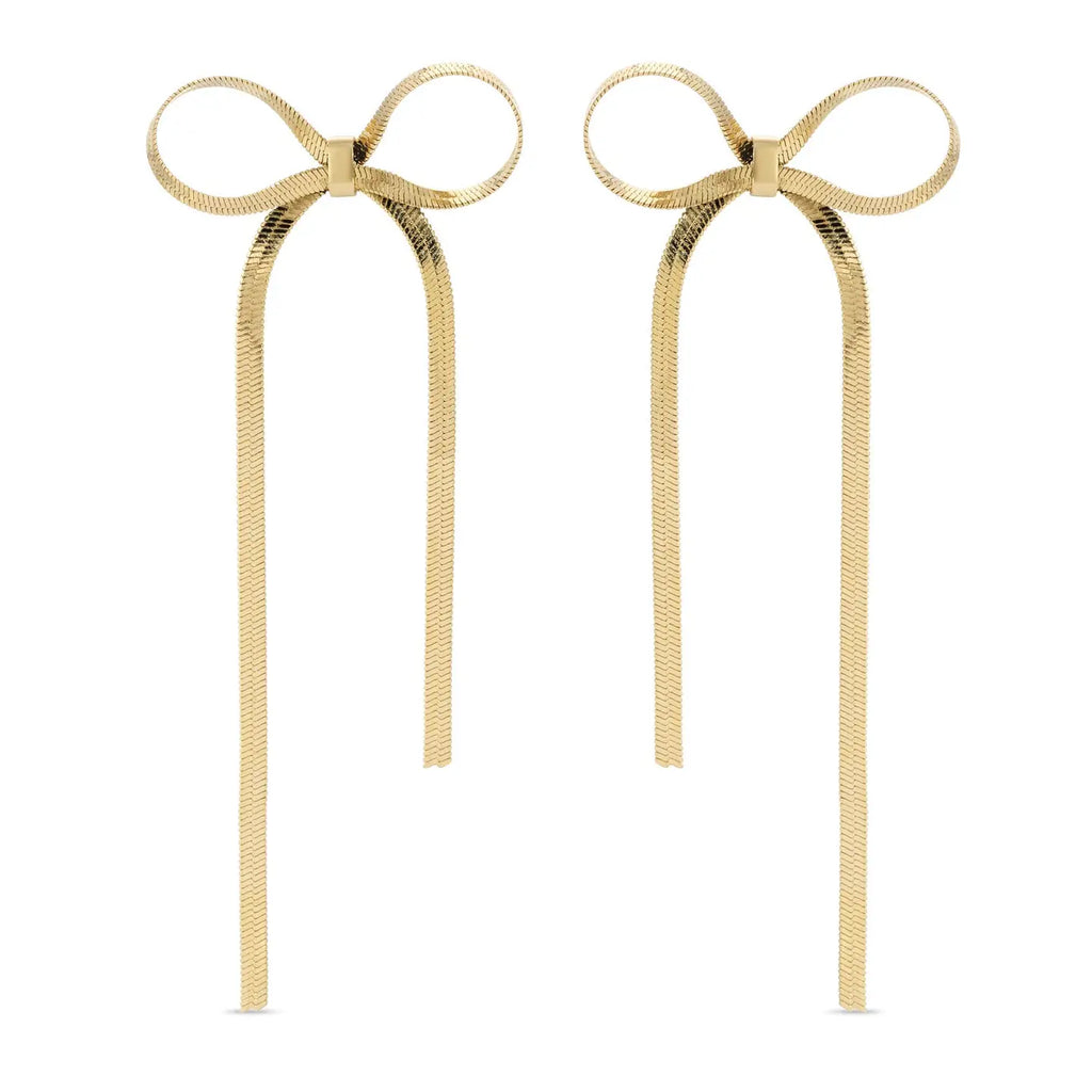Flowy Long Bow Earrings