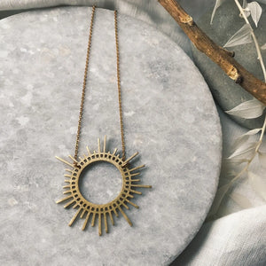 Brass Sunburst Necklace