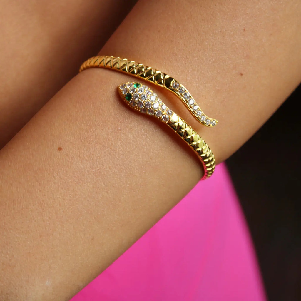 Gold Snake Cuff Bracelet