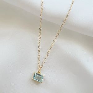 Everly Aquamarine Cz Necklace