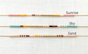 Thin Beaded Necklace - Desert Collection