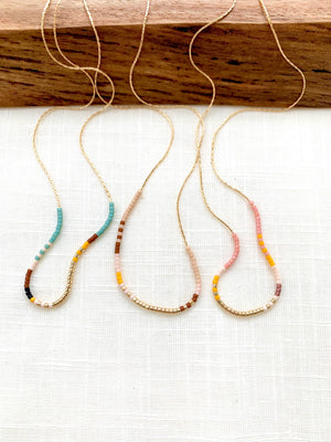 Thin Beaded Necklace - Desert Collection
