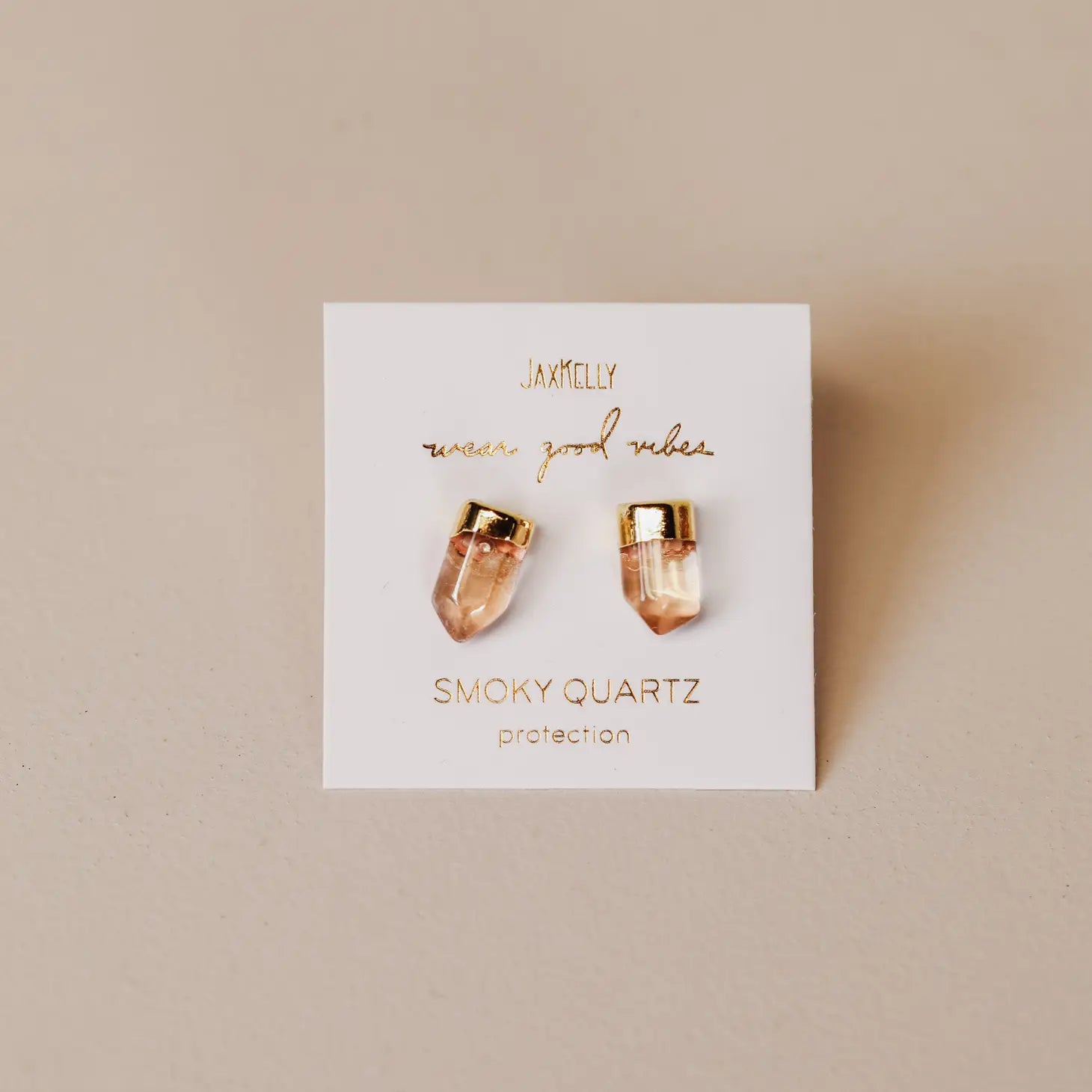 Gold Dip Smoky Quartz Earring