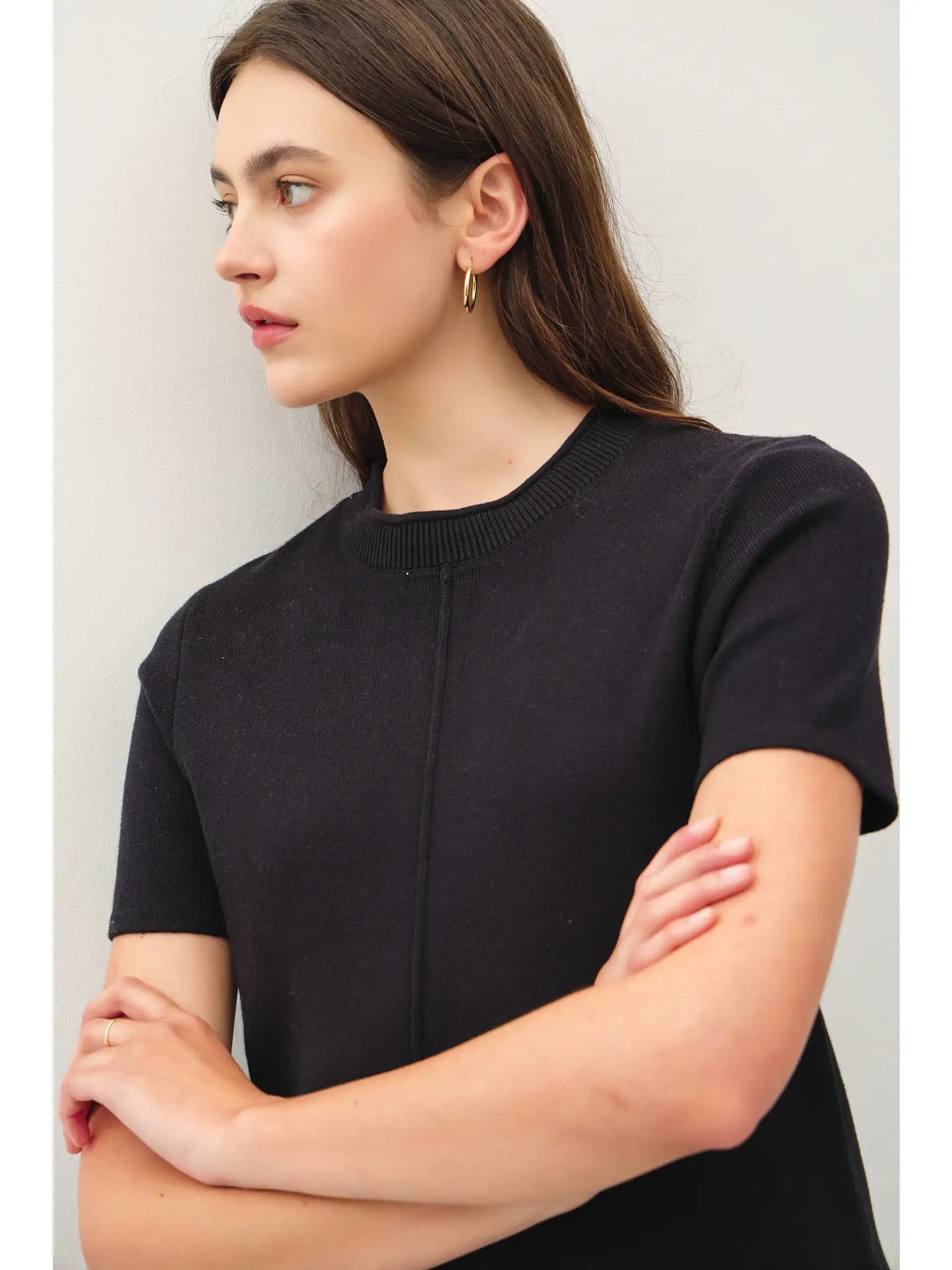 Exposed Seam Sweater Dress