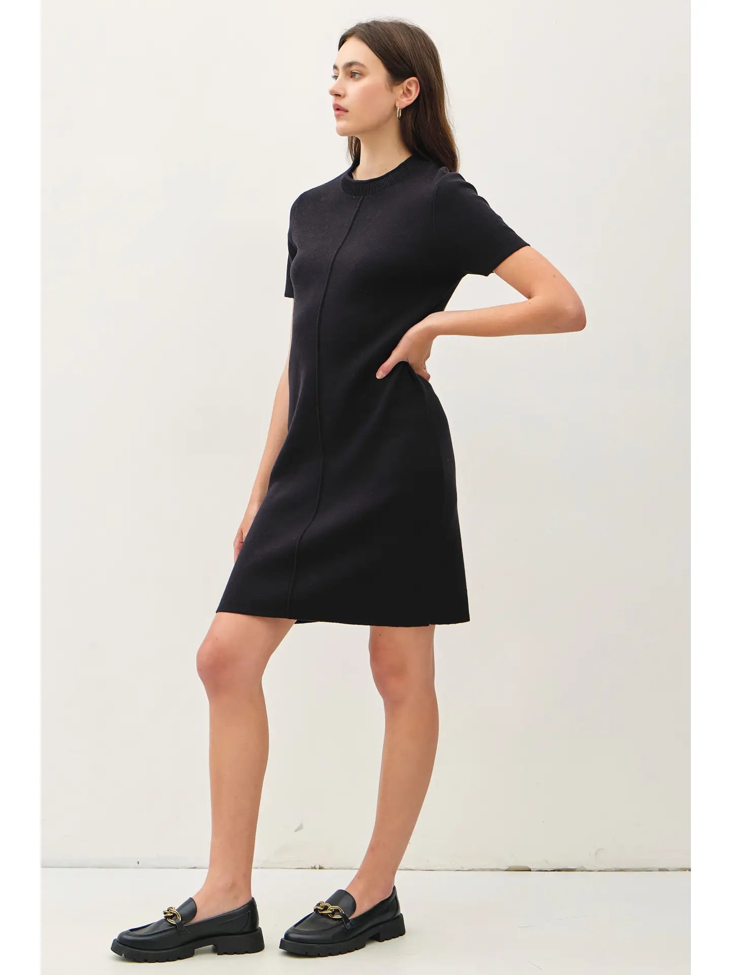Exposed Seam Sweater Dress