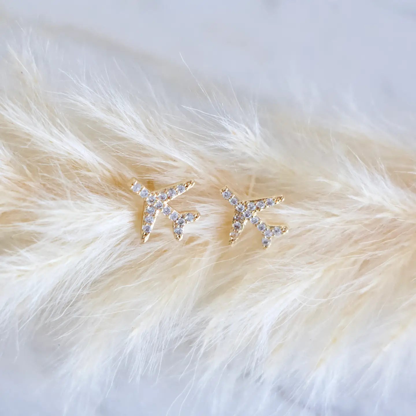Cz Airplane Earrings