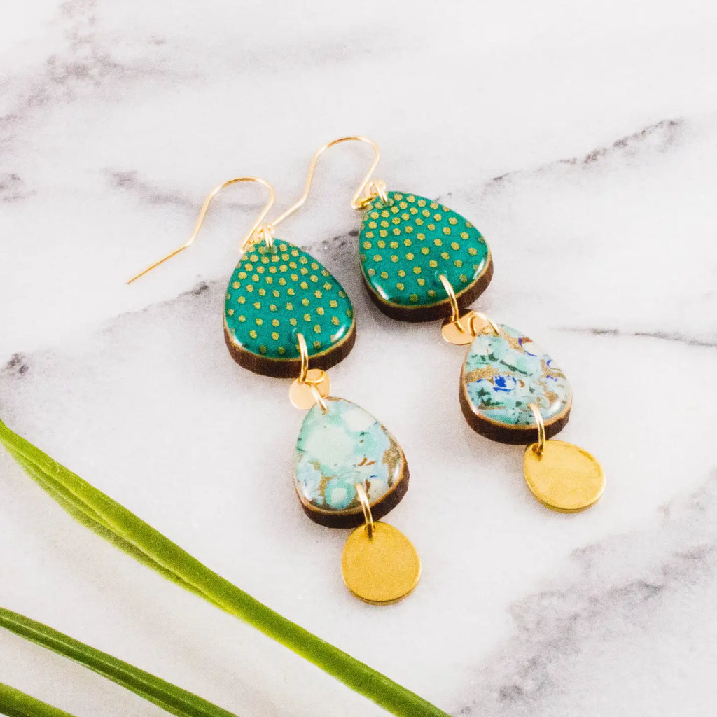 Triple Long Raindrop Earrings