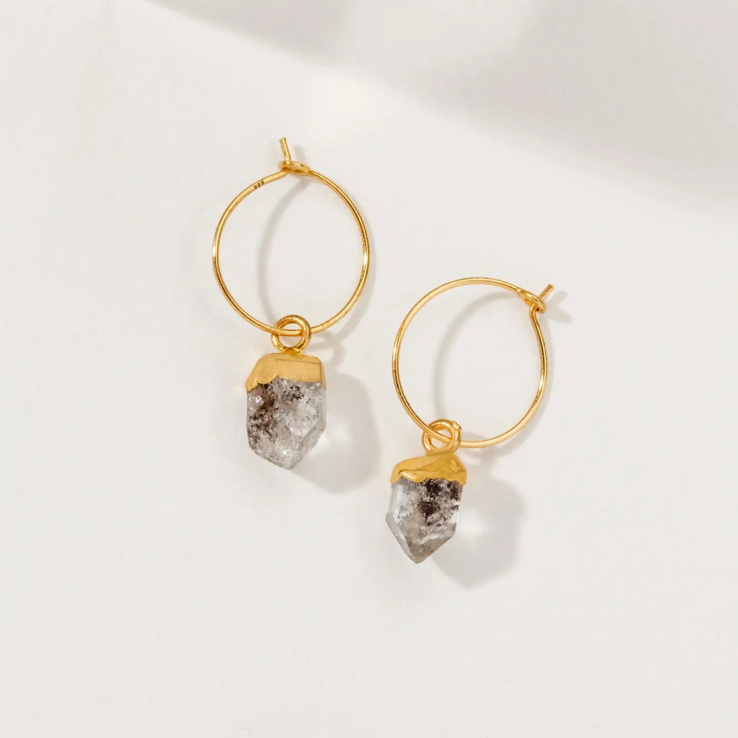 Herkimer Quartz Mini Hoops