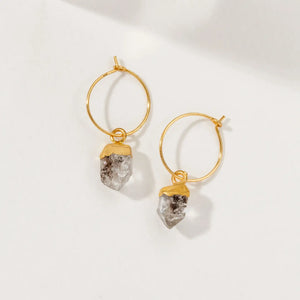 Herkimer Quartz Mini Hoops