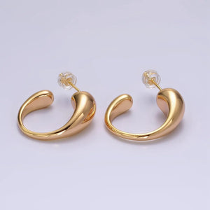 Chubby Molten Drip C-Shaped Earrings