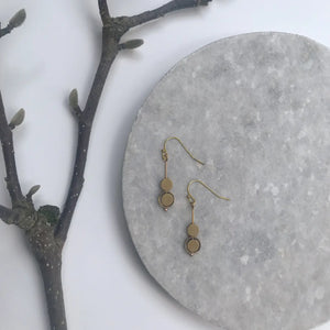Brass Kinetic Circle Drop Earrings