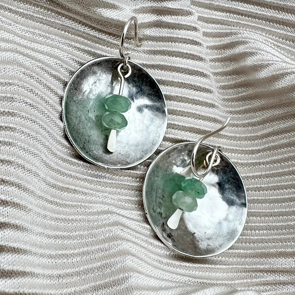 Handmade Aventurine Moon Earrings
