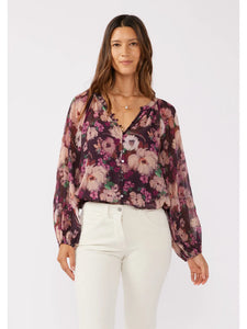 Floral Lace-Trimmed Blouse