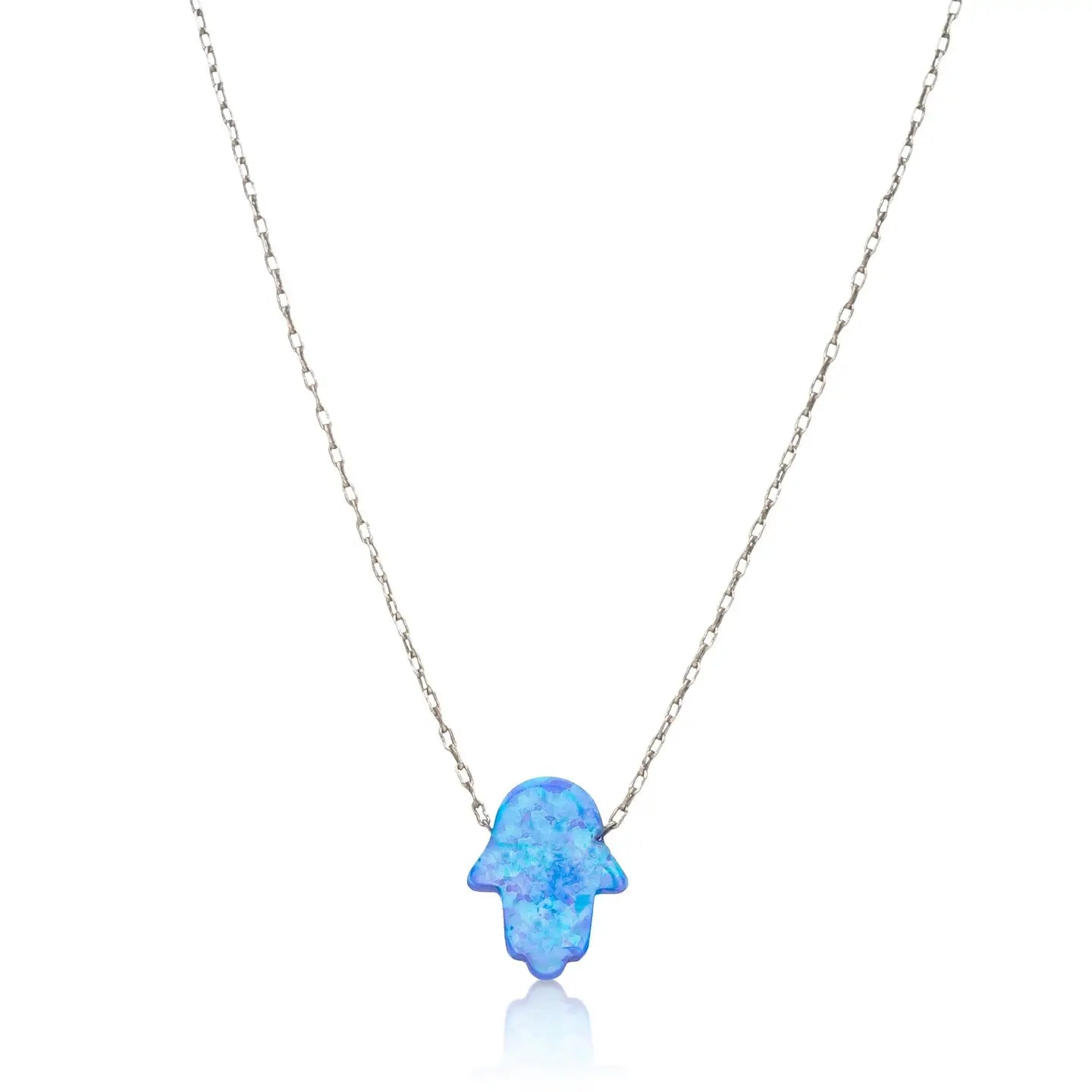 Blue Opal Hamsa Necklace